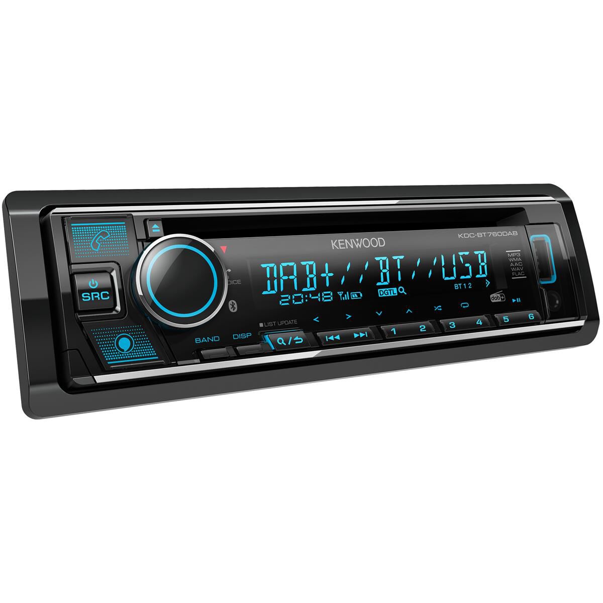 KENWOOD SINGLE DIN CD BLUETOOTH USB RECEIVER WITH DAB+, , scaau_hi-res