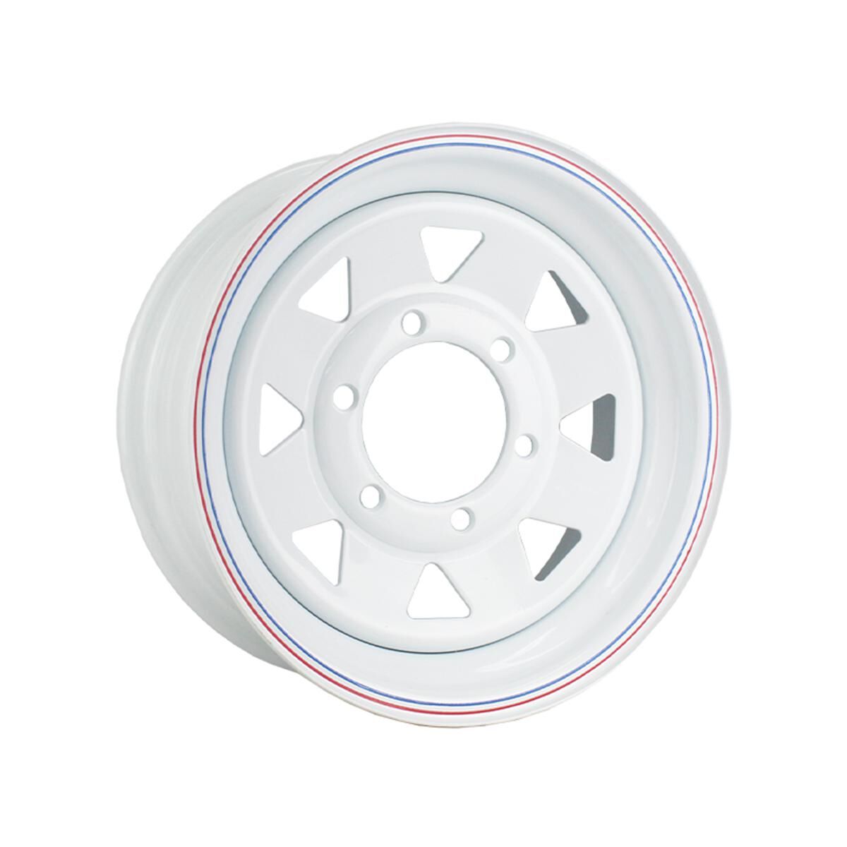 Sunrise Trailer 15" Sunraysia Steel Rim - Landcruiser 6 Stud, White, , scaau_hi-res