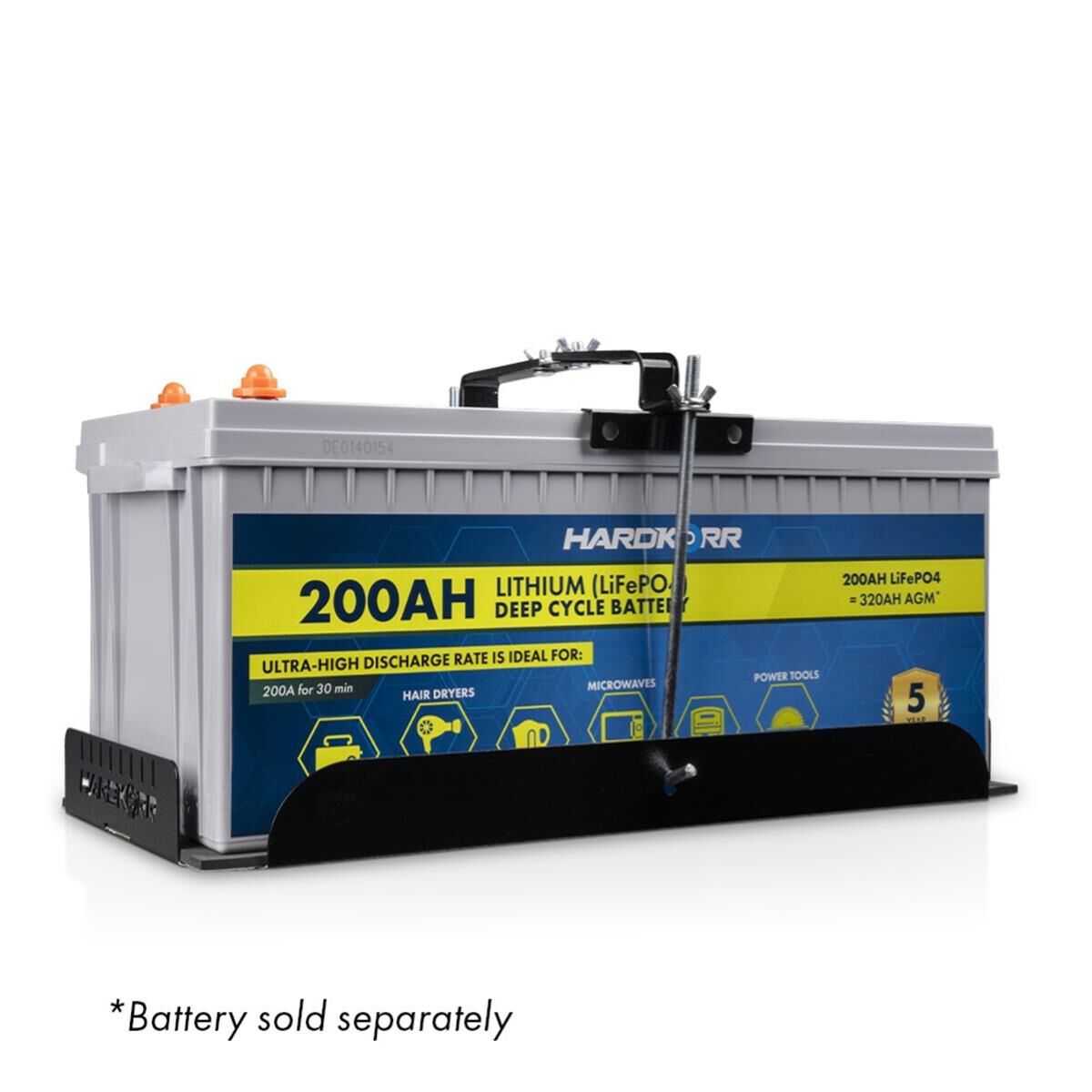 BATTERY MOUNTING TRAY FOR HARDKORR BATTERIES - TO SUIT 200AH HK BATTERY (525MM X 258MM), , scaau_hi-res