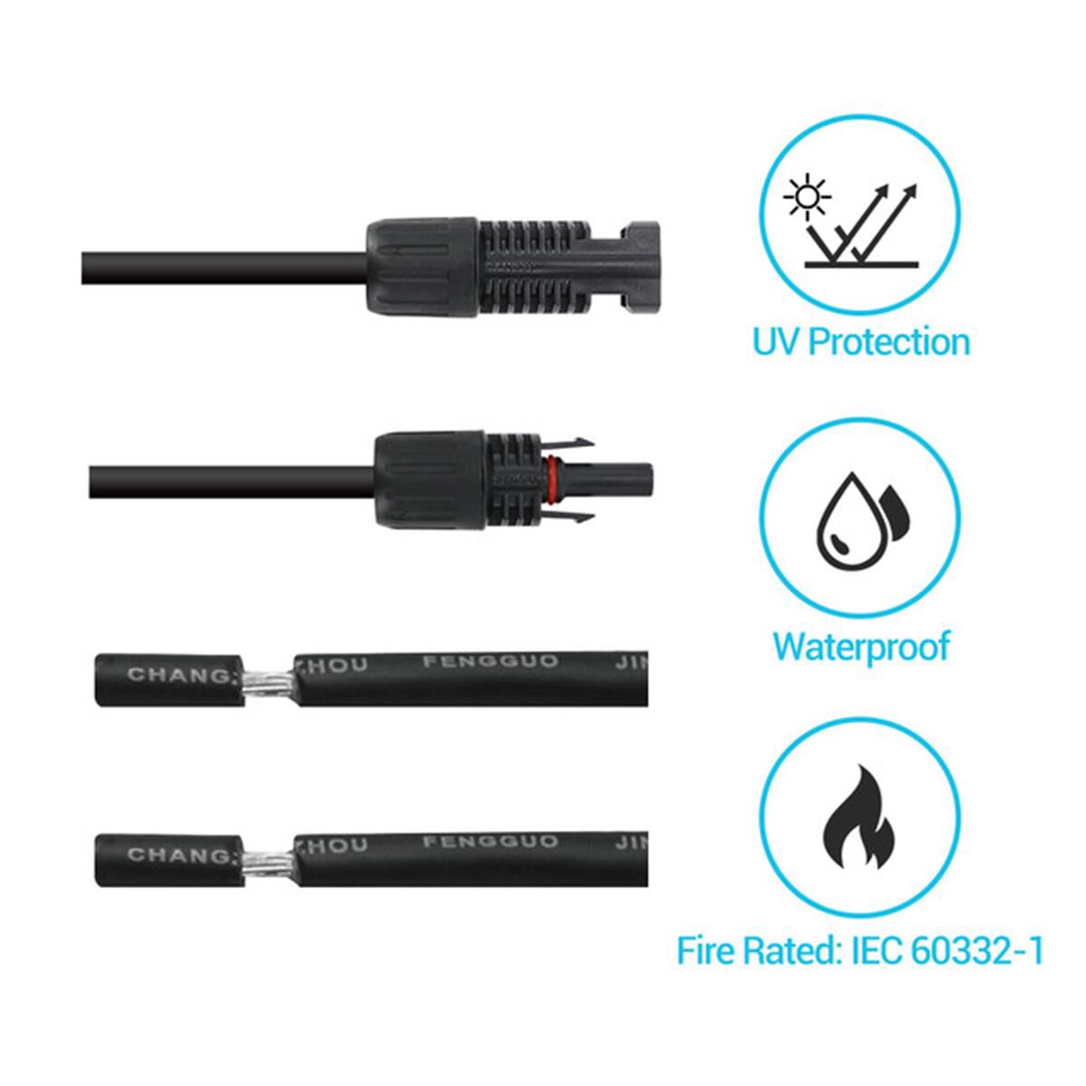 SOLAR ADAPTOR KIT CABLES 12M 10AWG CONNECTING SOLAR PANEL TO CONTROLLER, , scaau_hi-res