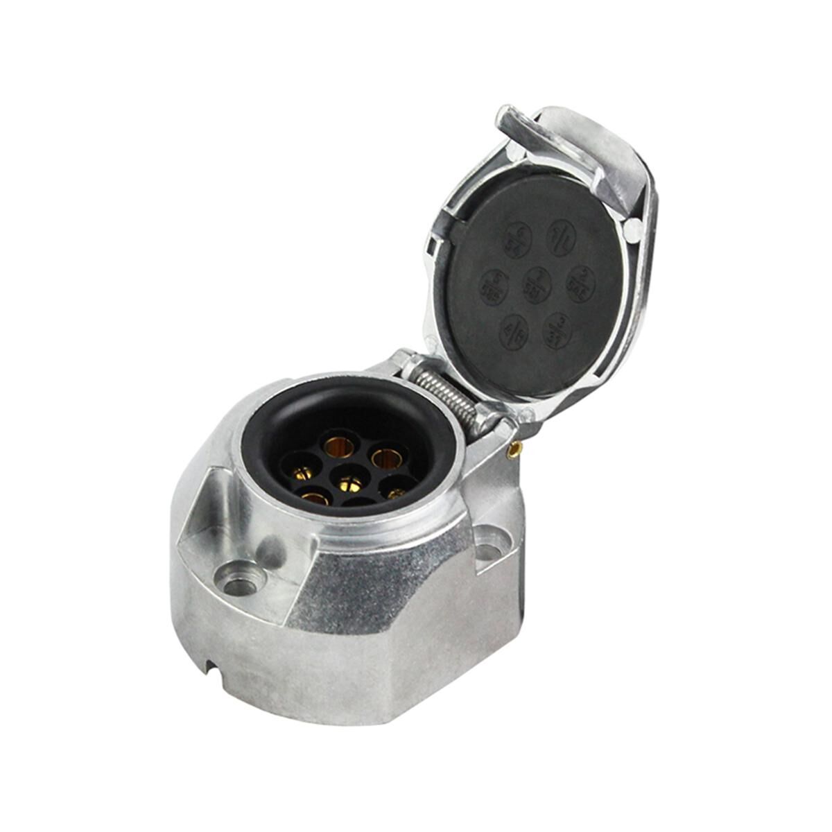 Sunrise Car 7 Pin Female Round Plug Aluminium, , scaau_hi-res