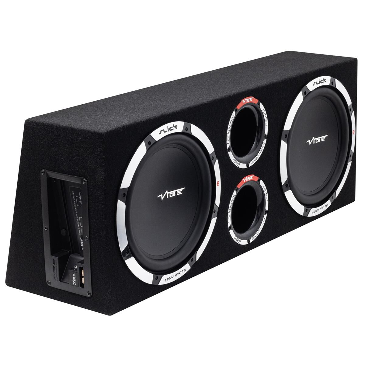 VIBE SLICK TWIN VENTED COMPACT ENCLOSURE DUAL 12" SUBWOOFERS, , scaau_hi-res