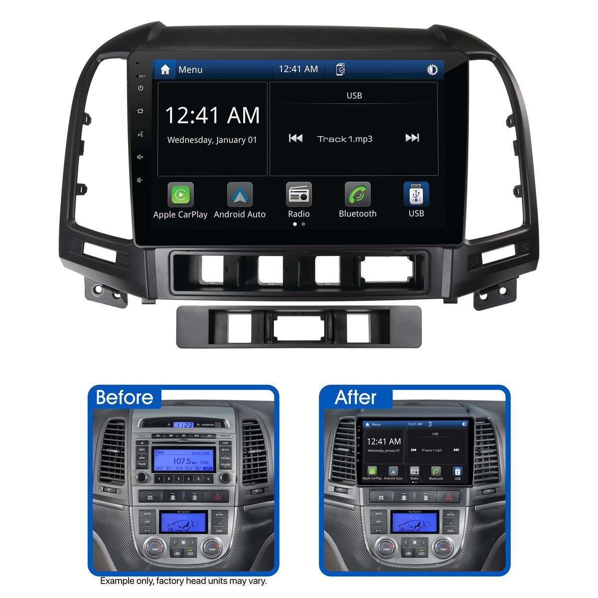 9" MULTIMEDIA RECEIVER TO SUIT HYUNDAI SANTA FE (2009-2012), , scaau_hi-res