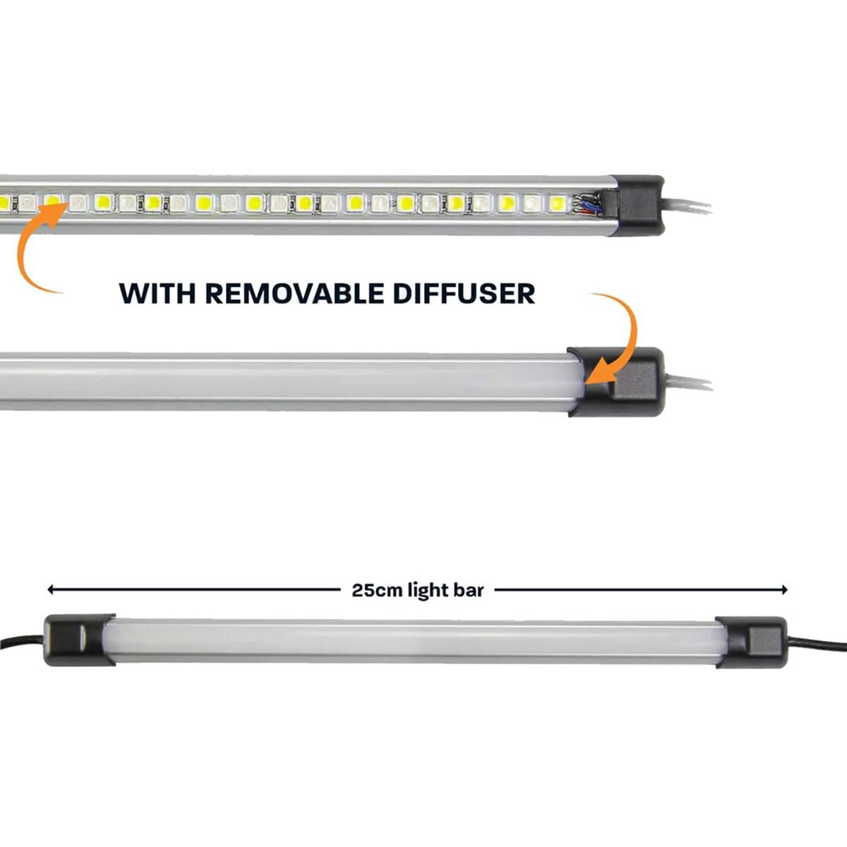 25CM TRI-COLOUR LED CAMP LIGHT BAR, , scaau_hi-res