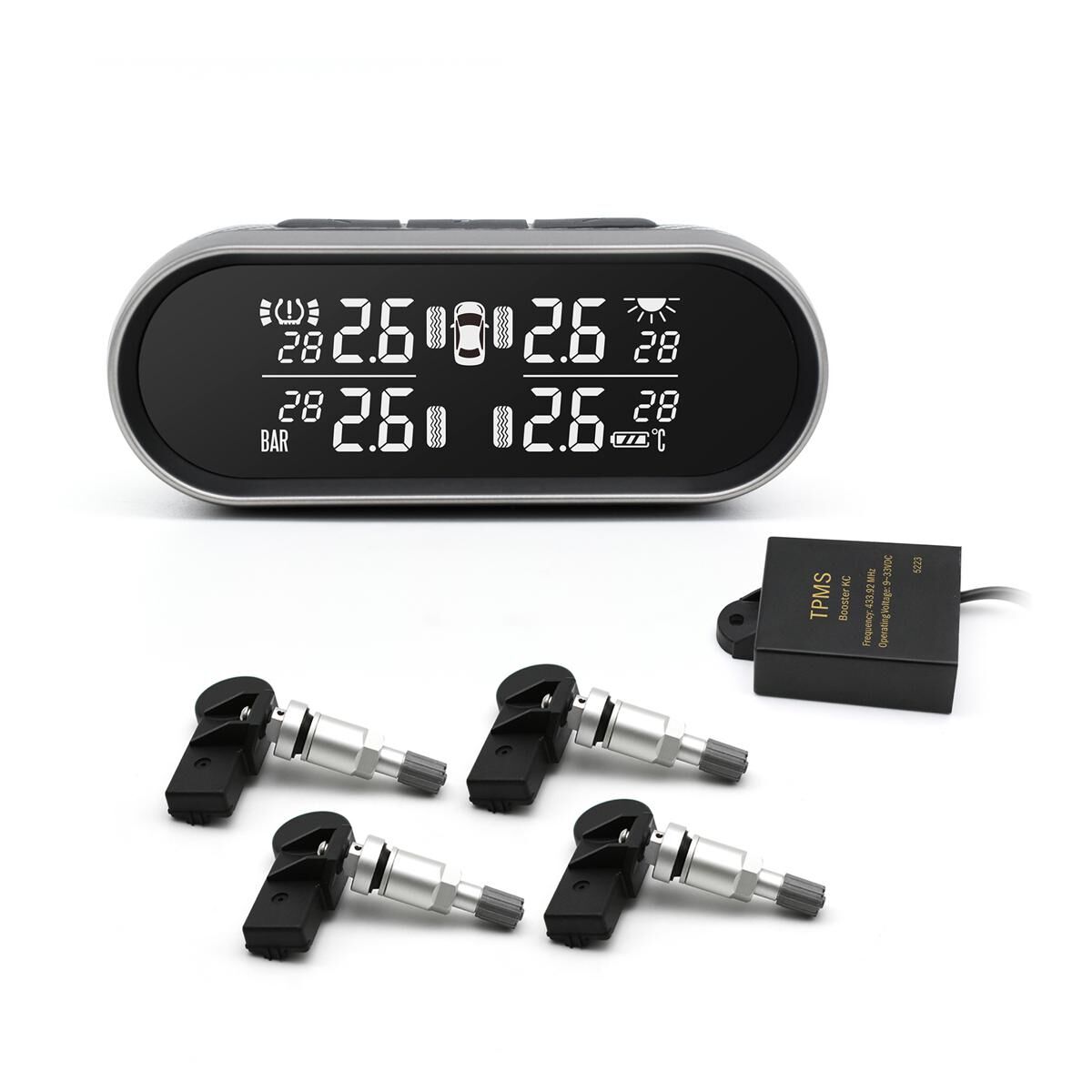 Promata Mata 2 EZsync Wireless Pairing Tyre Pressure Monitor - 4 Internal Sensors - With Booster 25 Meters 25 Meters, , scaau_hi-res
