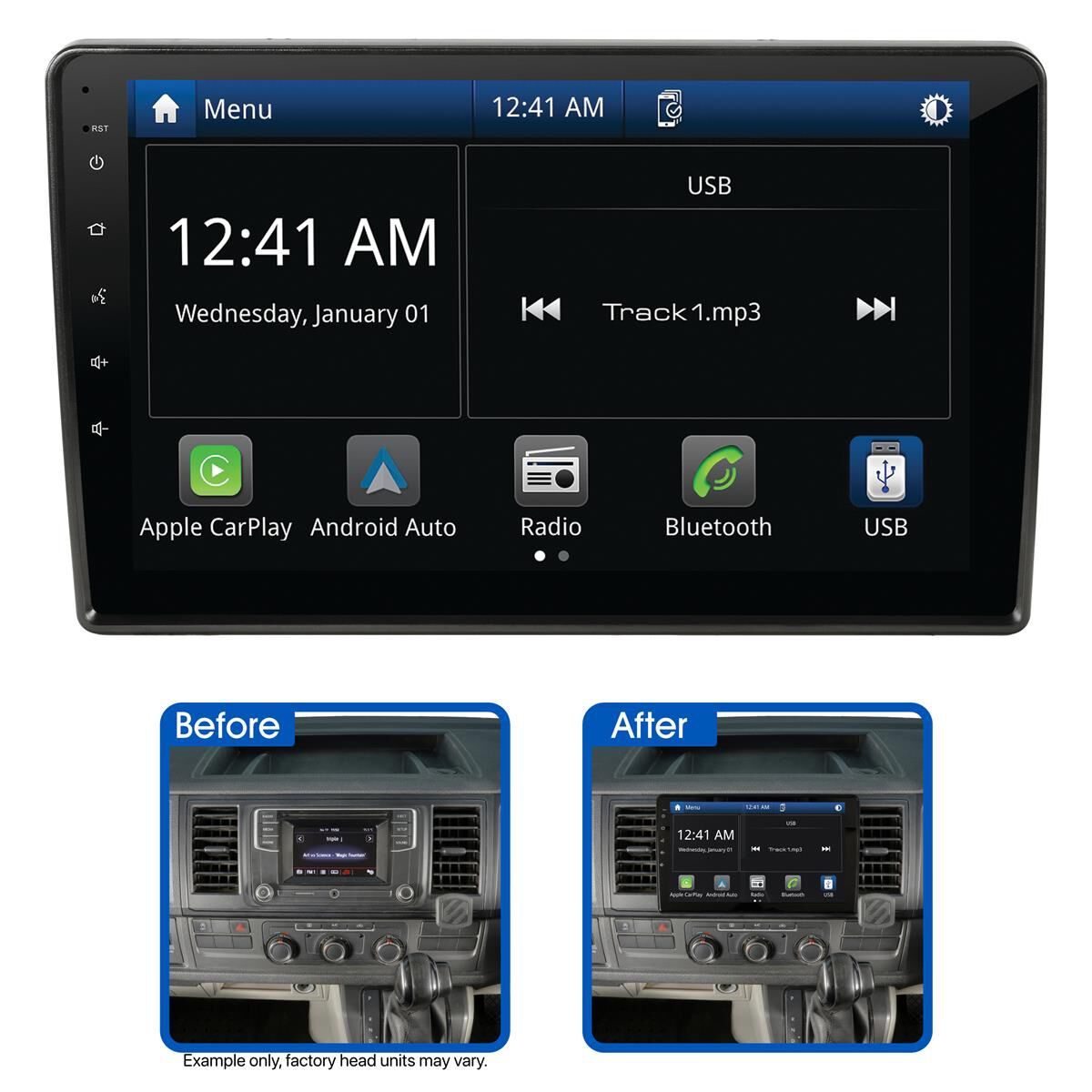 10" MULTIMEDIA RECEIVER TO SUIT VOLKSWAGEN TRANSPORTER (2016-2019) - WITH FACTORY MIB-II UNIT, , scaau_hi-res