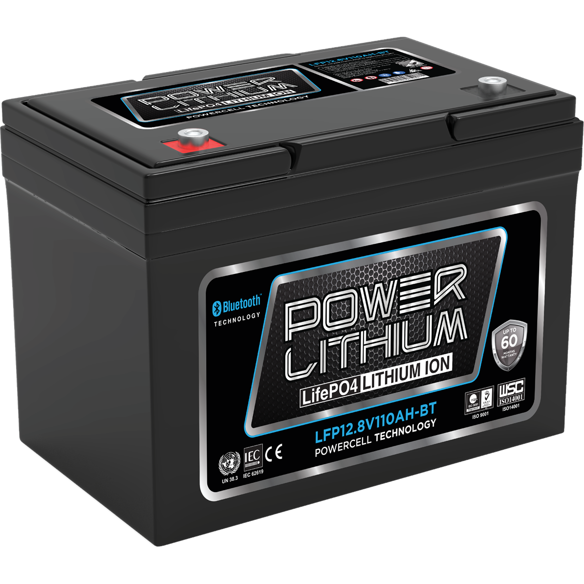 POWERCRANK DEEP CYCLE LITHIUM BATTERY 12.8V 110AH BLUETOOTH, , scaau_hi-res