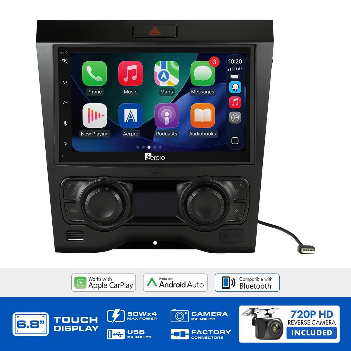 AERPRO 6.8" MULTIMEDIA RECEIVER HEAD UNIT KIT TO SUIT HOLDEN VE SERIES 1 (DUAL ZONE) &ndash; AX9450BK, , scaau_hi-res