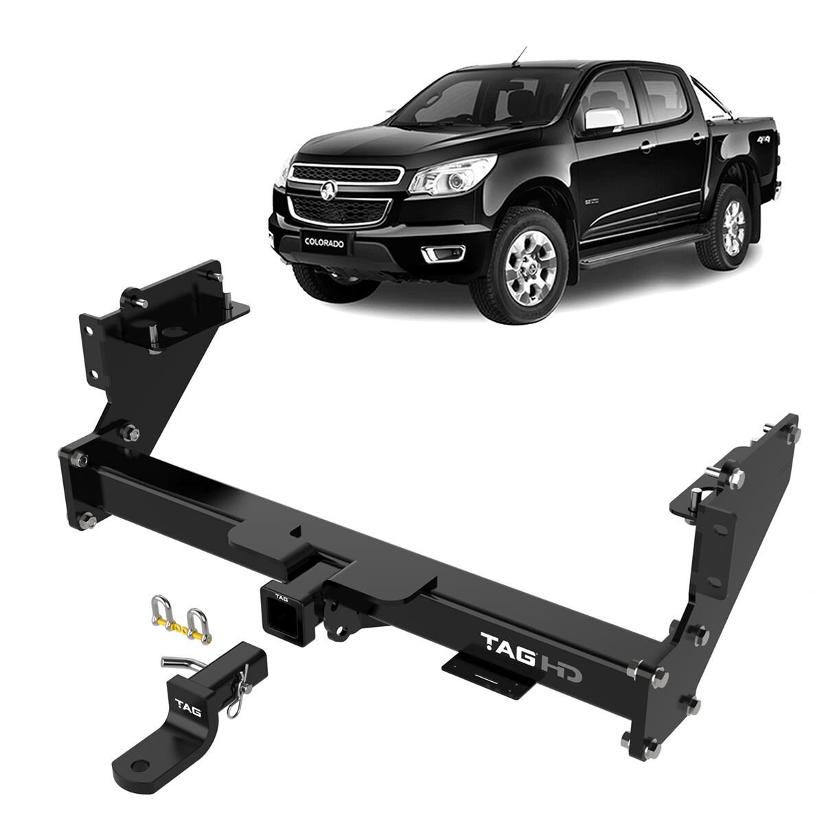 HOLDEN COLORADO SUITS MODELS WITH REAR BUMPER 3 PIECE POWDER COATED, , scaau_hi-res