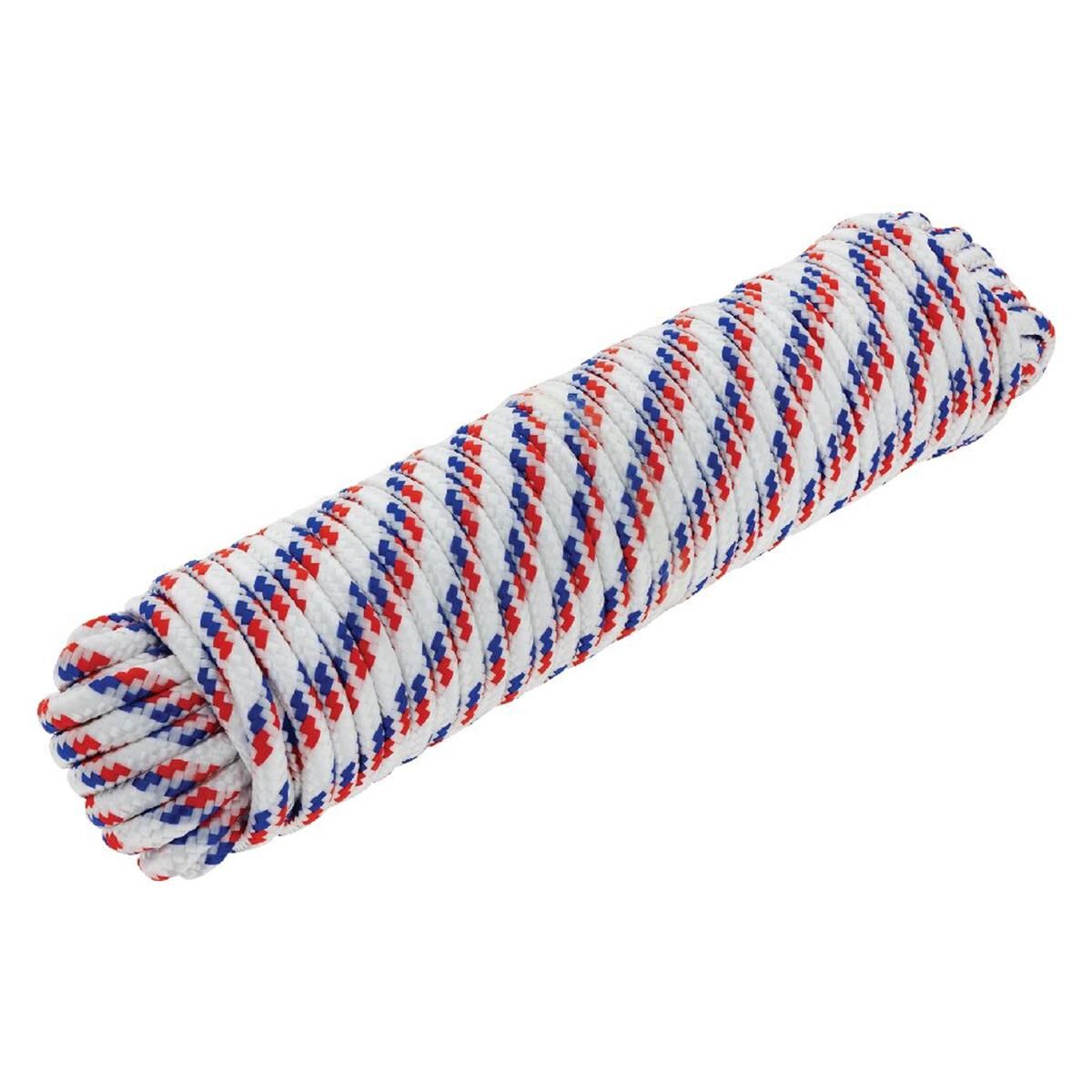 ROPE 30M WHT/RED/BL EXTRA STRONG 66KGS WORKING LOA DIAMOND BRAIDED, , scaau_hi-res