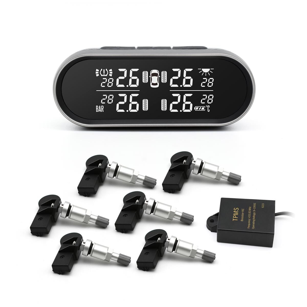 Promata Mata 2 EZsync Wireless Pairing Tyre Pressure Monitor - 6 Internal Sensors - With Booster 25 Meters 25 Meters, , scaau_hi-res
