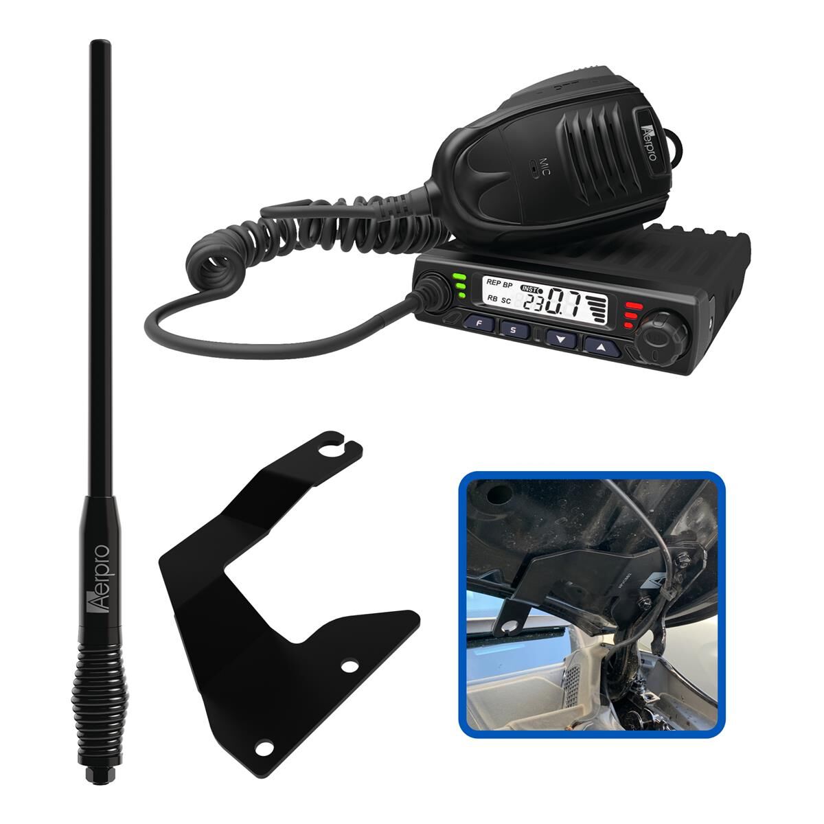 COMPACT 5W UHF CB KIT TO SUIT JEEP GRAND CHEROKEE 2011-2021, , scaau_hi-res