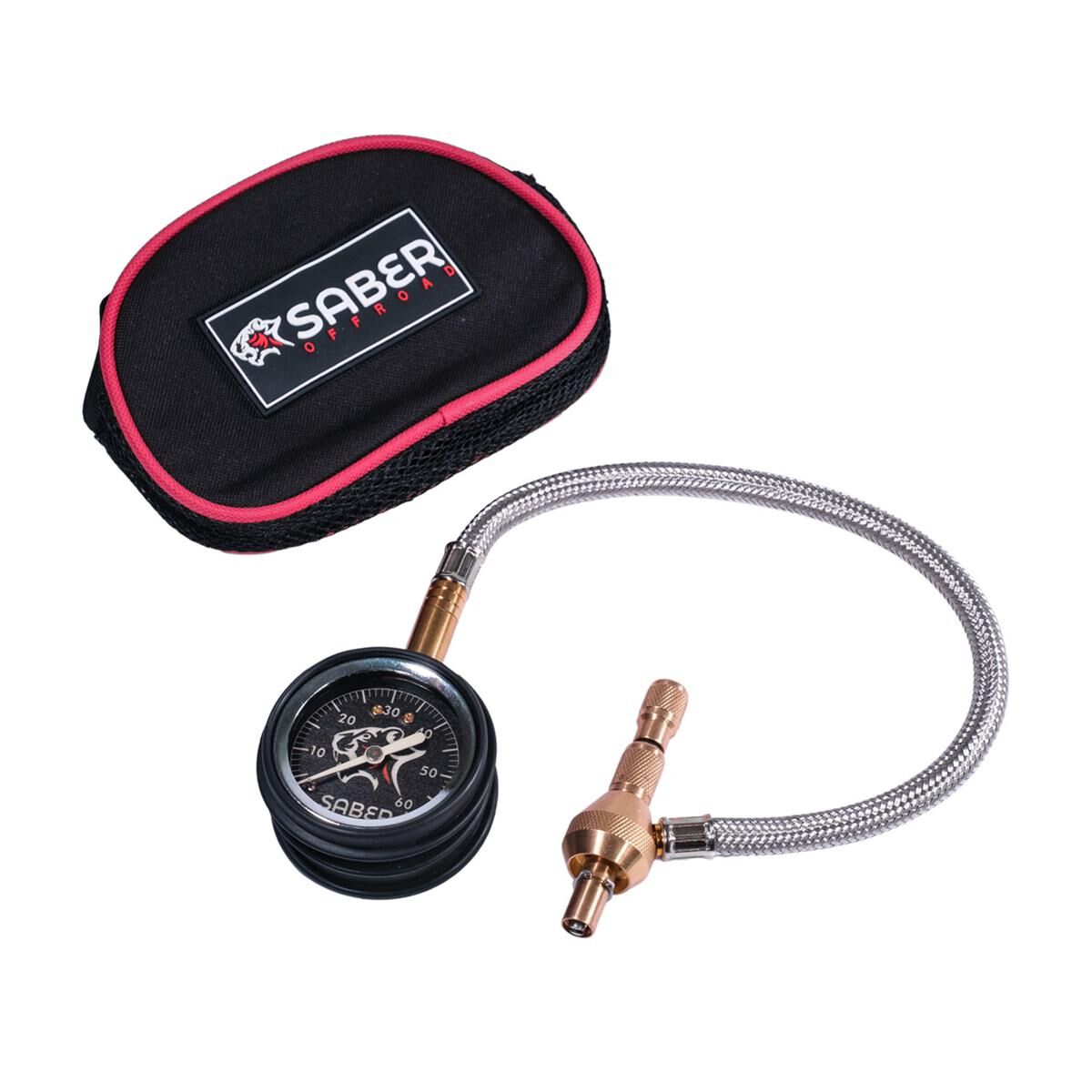 SABER QUICK DEFLATE TYRE DEFLATOR WITH GLOW IN THE DARK FACE & STAINLESS STEEL BRAIDED HOSE, , scaau_hi-res