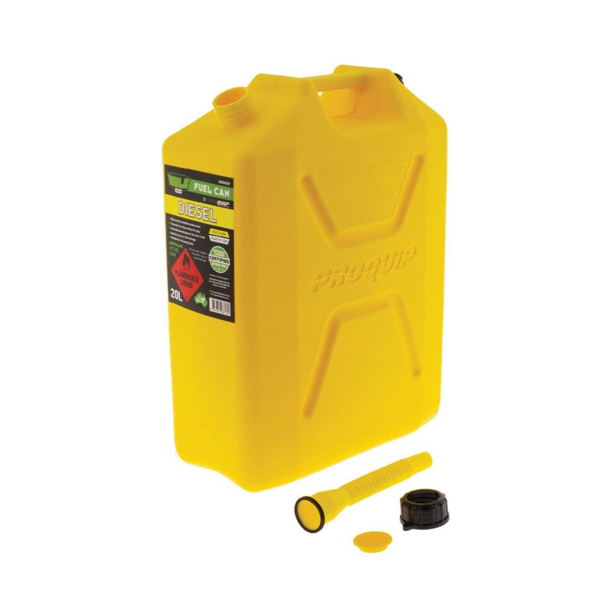 FAST FLOW PLASTIC FUEL CAN 20LT DIESEL YELLOW, , scaau_hi-res