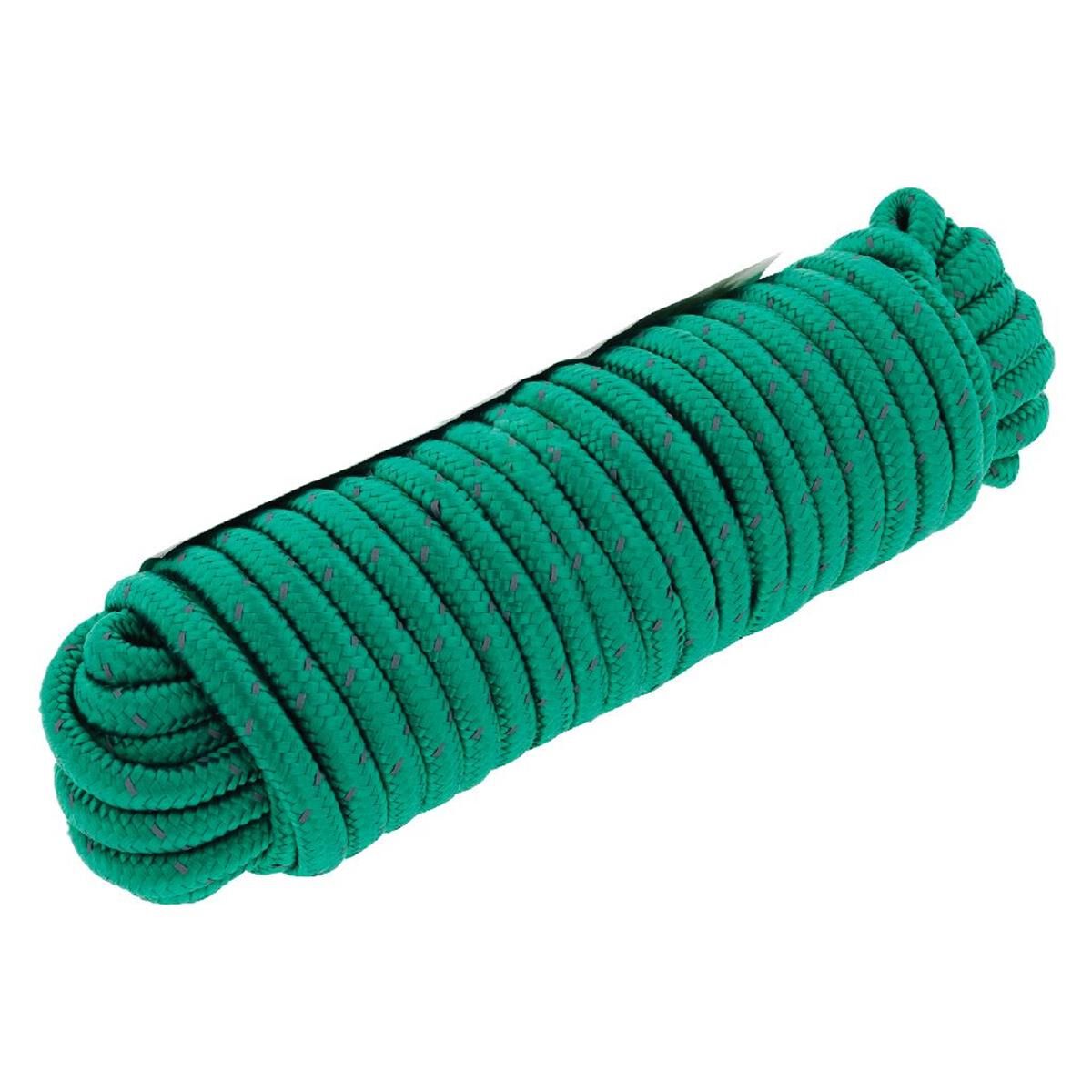 15 METRE GREEN ROPE WITH REFLECTIVE WEAVE WORKING LOAD 60KGS HULK, , scaau_hi-res