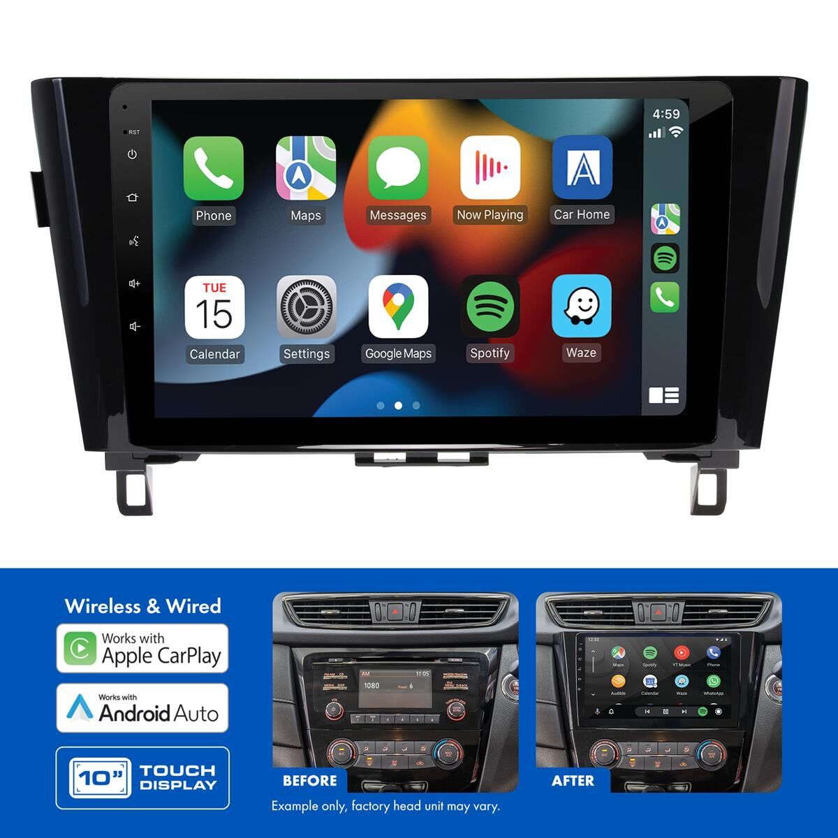 10" MULTIMEDIA RECEIVER TO SUIT NISSAN QASHQAI (2014-2019) & X-TRAIL (2014-2020), , scaau_hi-res