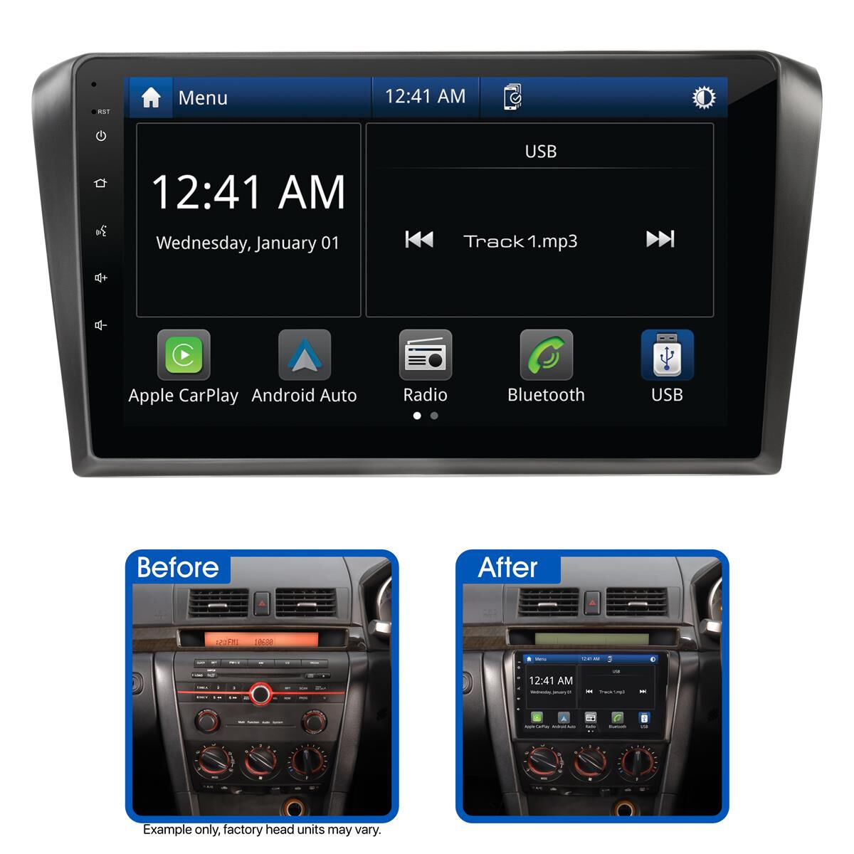 9" MULTIMEDIA RECEIVER TO SUIT MAZDA 3 (2004-2009) - NON-AMPLIFIED, , scaau_hi-res