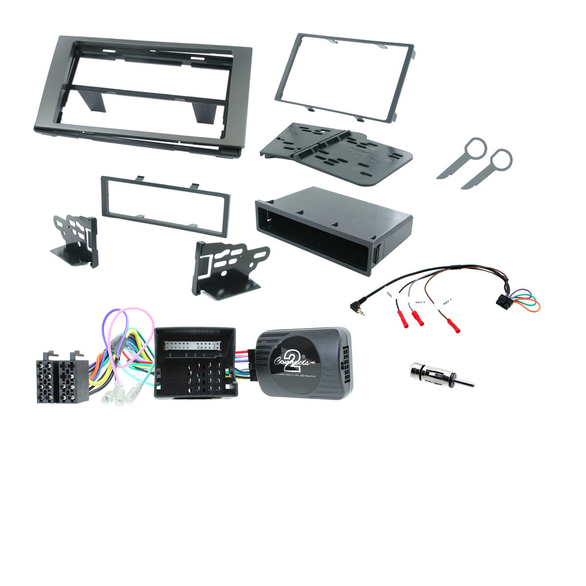 INSTALL KIT TO SUIT FORD FIESTA WQ, FOCUS LS, LT (METALLIC GREY), , scaau_hi-res