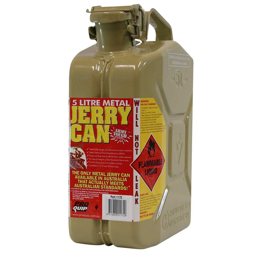 JERRY CAN METAL OLIVE 5L PRO QUIP *, , scaau_hi-res