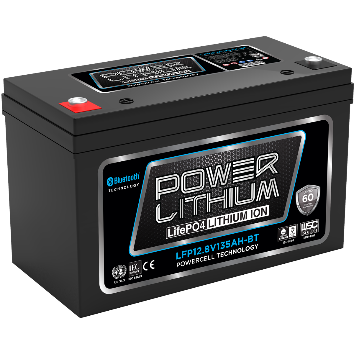 POWERCRANK DEEP CYCLE LITHIUM BATTERY 12.8V 135AH BLUETOOTH, , scaau_hi-res
