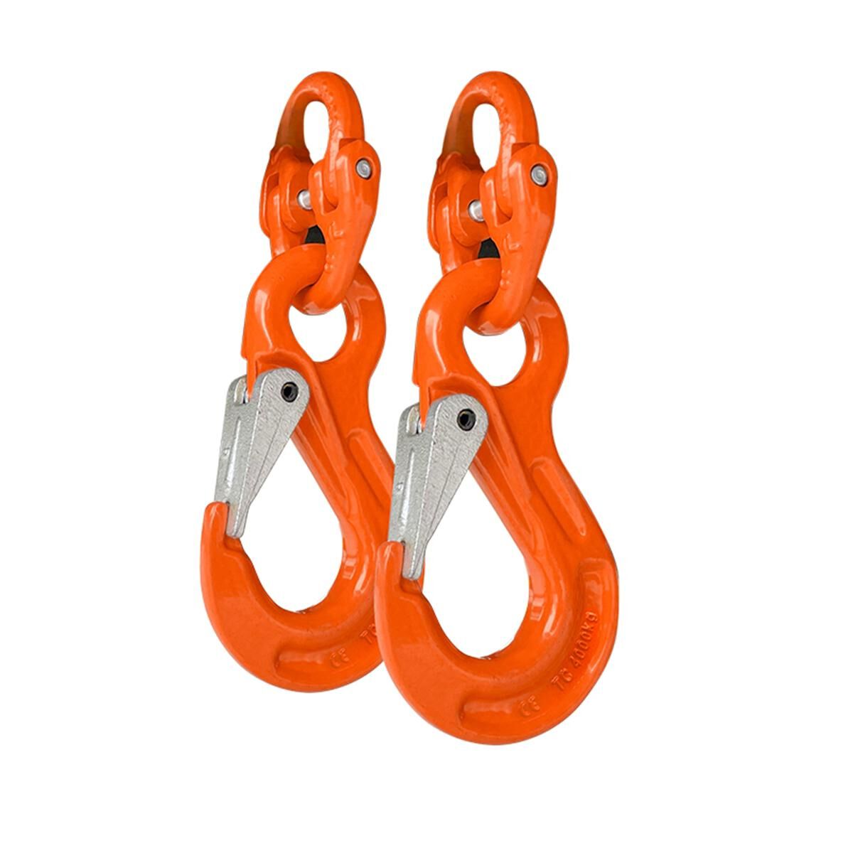 Sunrise 6mm G80 Vehicle Chain Safety Hook Hammerlock and Eye Sling Hook Set, , scaau_hi-res