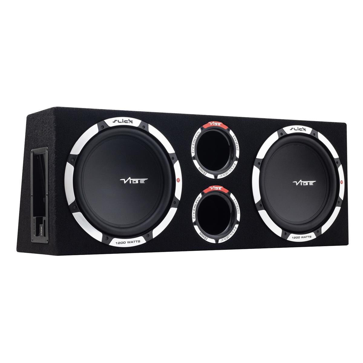 VIBE SLICK TWIN VENTED COMPACT ENCLOSURE DUAL 12" SUBWOOFERS, , scaau_hi-res