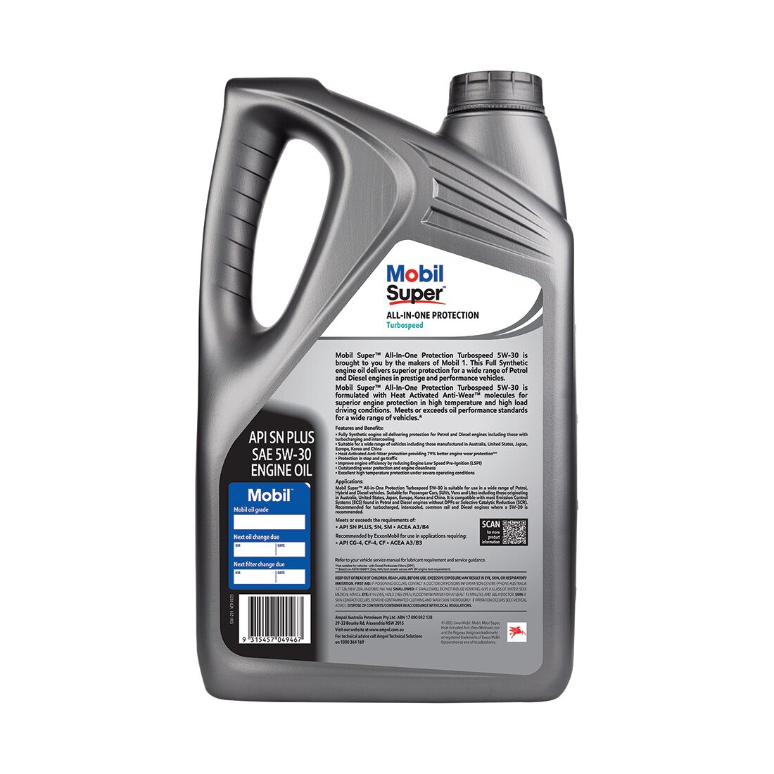 Mobil Super All-In-One Protection Turbospeed Engine Oil 5W-30 5 Litre, , scaau_hi-res