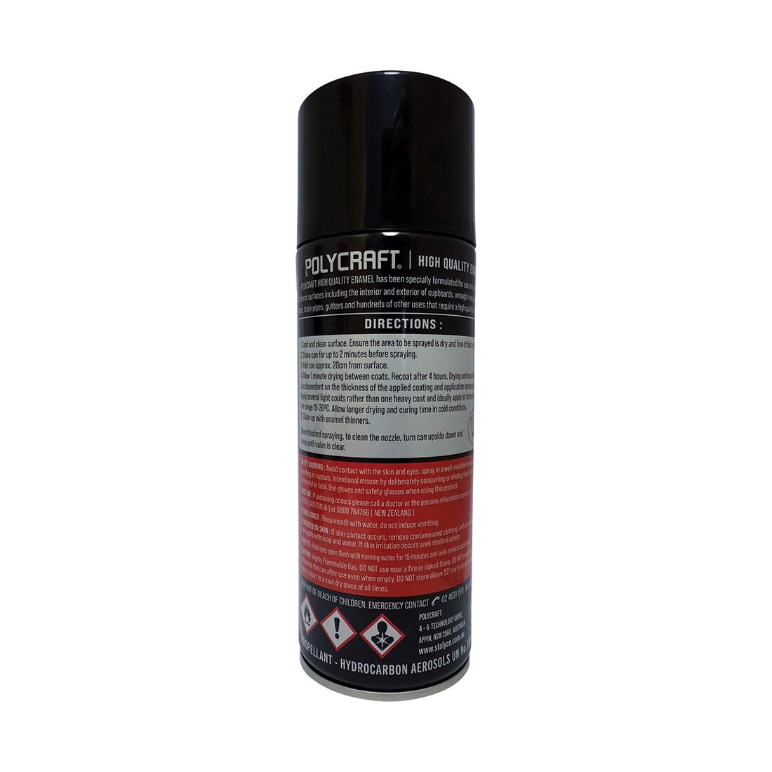 Polycraft High Quality Enamel Spray Paint - Matte Black, , scaau_hi-res