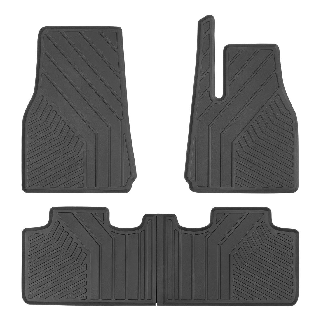 SCA Rubber Car Floor Mats - Front/Rear, Tesla Model Y 2019-23, Black, , scaau_hi-res