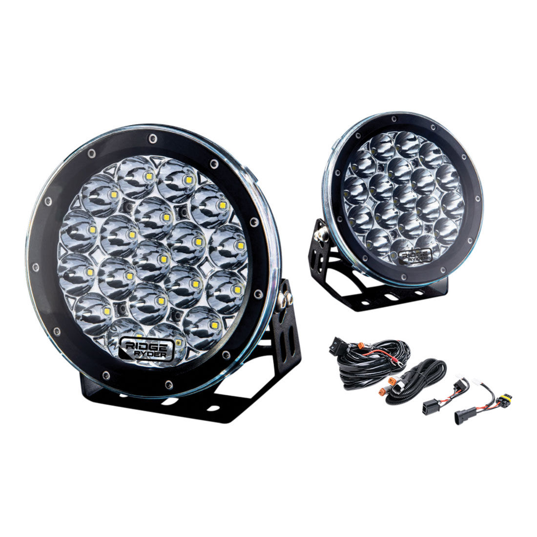 Ridge Ryder LED Driving Light Kit w/ harness - 180mm 87W, , scaau_hi-res