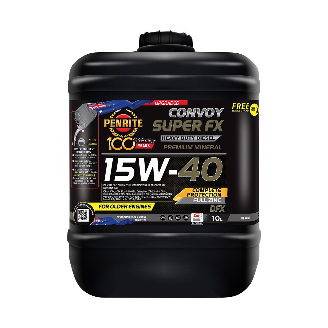 Penrite Convoy Diesel FX Engine Oil - 15W-40 10 Litre, , scaau_hi-res