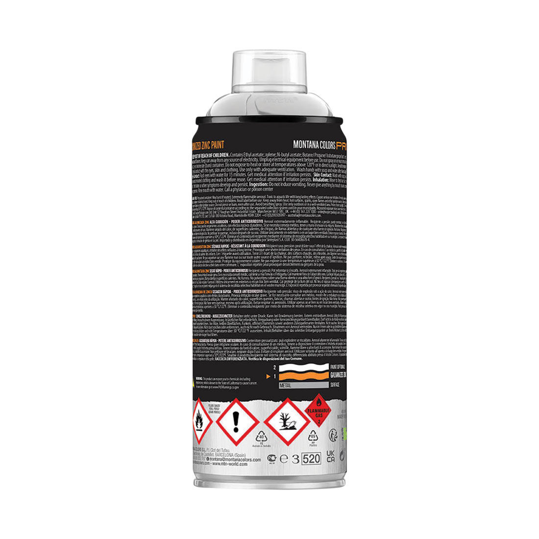 MTN Pro Galvanized Gloss Silver Zinc Spray Paint 400mL, , scaau_hi-res