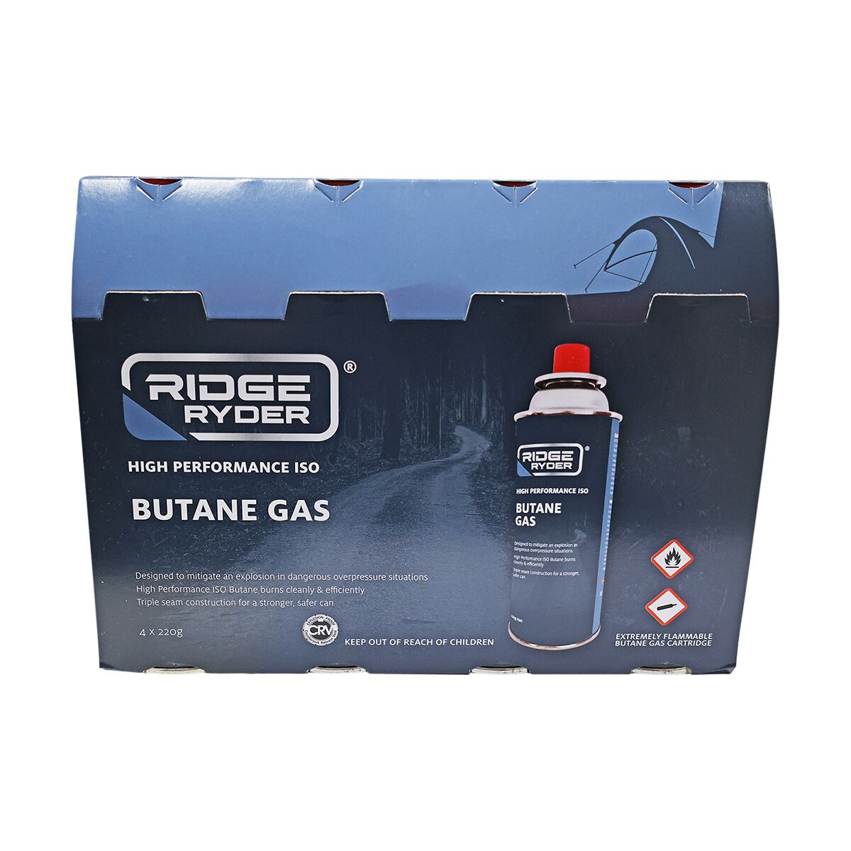 Ridge Ryder Butane Gas 220g 4 Pack, , scaau_hi-res