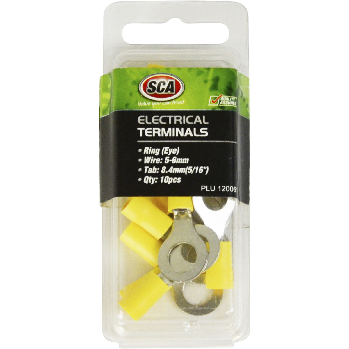 SCA Electrical Terminals - Ring (Eye), 8.4mm Yellow, 10 Pack ...