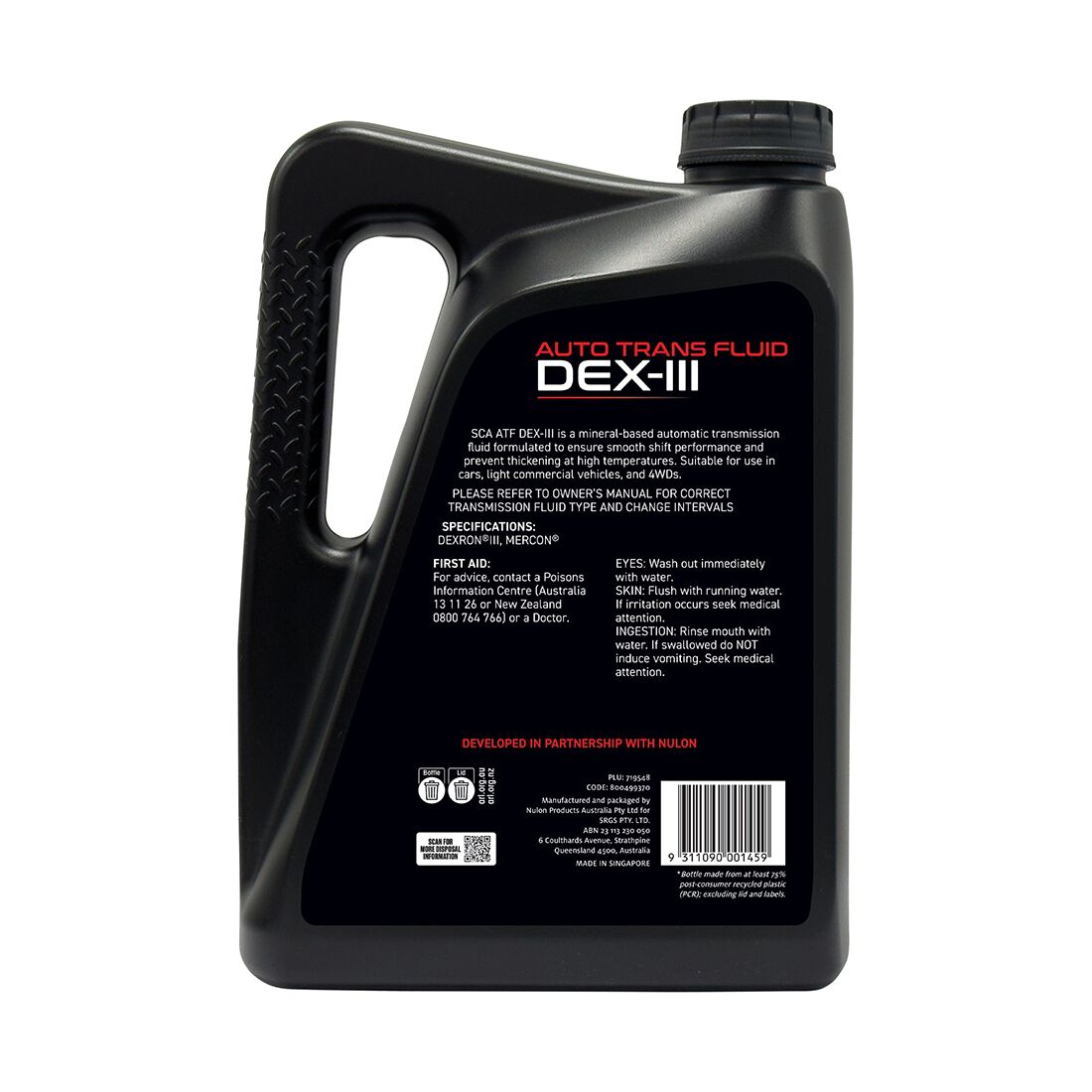SCA ATF DEX-III Automatic Transmission Fluid 4 Litre, , scaau_hi-res