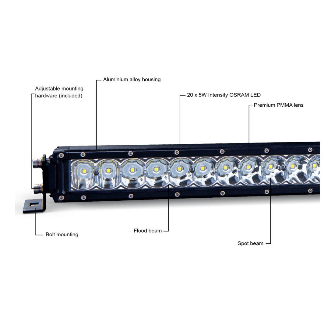 Ridge Ryder LED Driving Light Bar w/ harness - 21" 84W, , scaau_hi-res