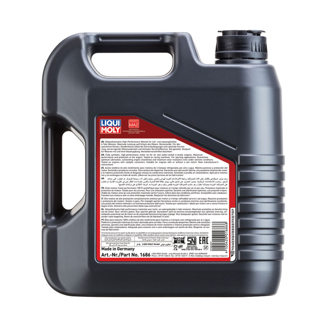 LIQUI MOLY Synth Street Race 4T Motorcycle Oil 10W-50 4 Litre, , scaau_hi-res