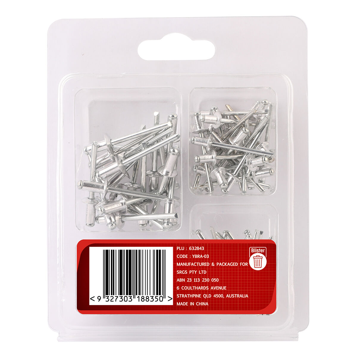ToolPRO Aluminium Rivets Assorted 100 Piece, , scaau_hi-res