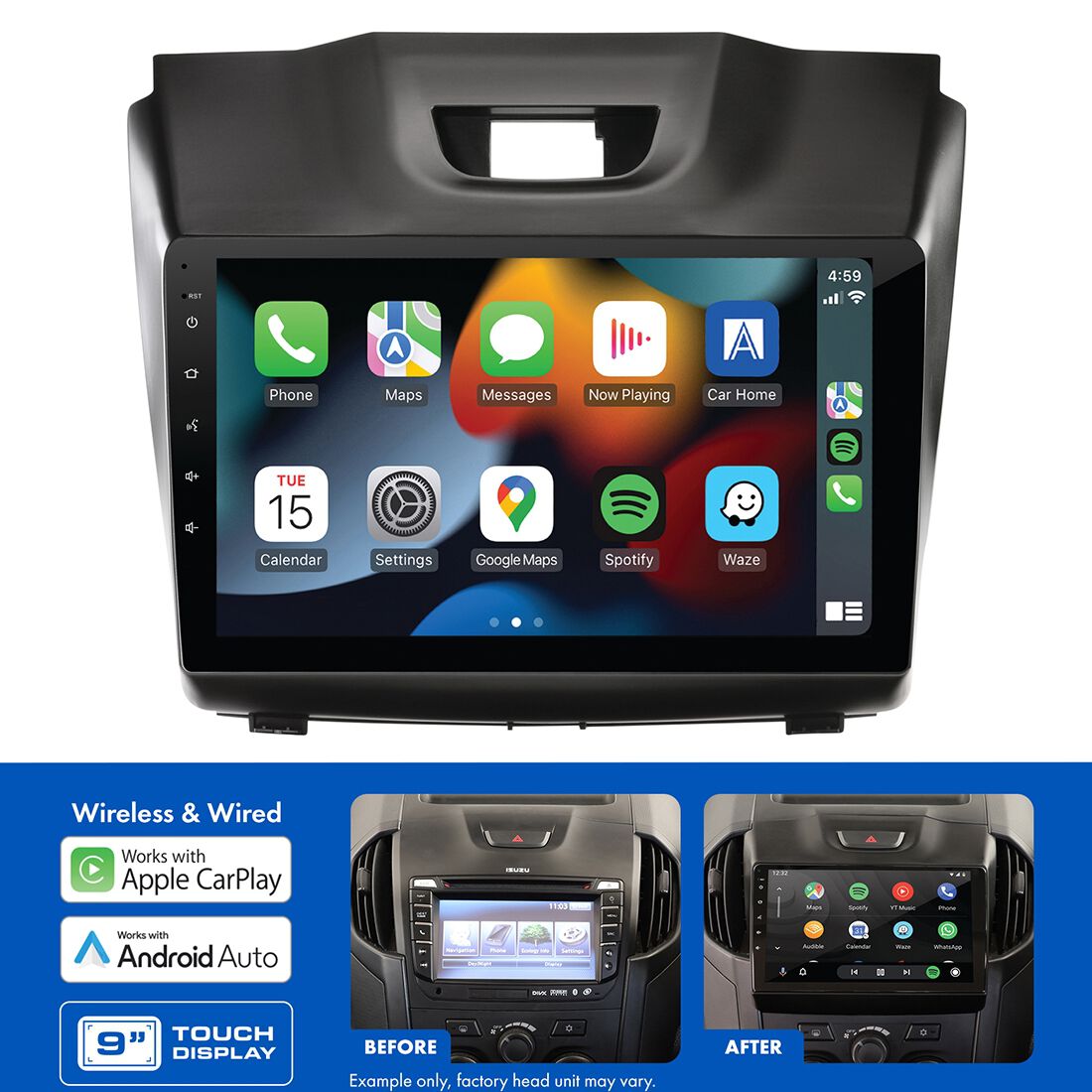 Aerpro 9" Multimedia Receiver Head Unit Kit to suit Holden Colorado Inc 7 (2012-2014) - Isuzu D-Max (2012-2020) & Isuzu Mu-X (2013-2017) - AMAIZ1B, , scaau_hi-res