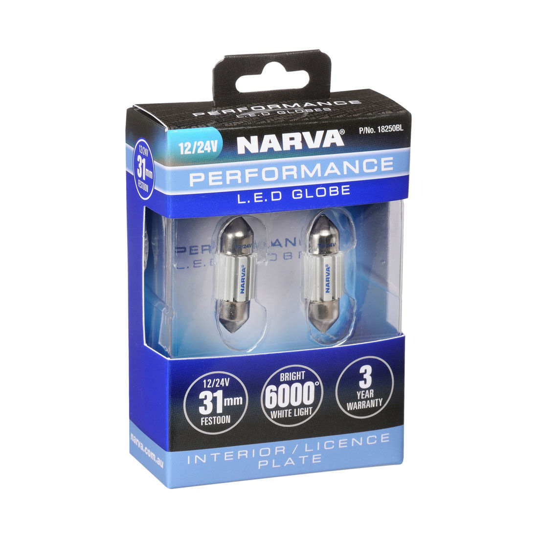 Narva Automotive Globes - Performance LED Festoon 12/24V, 31mm, , scaau_hi-res