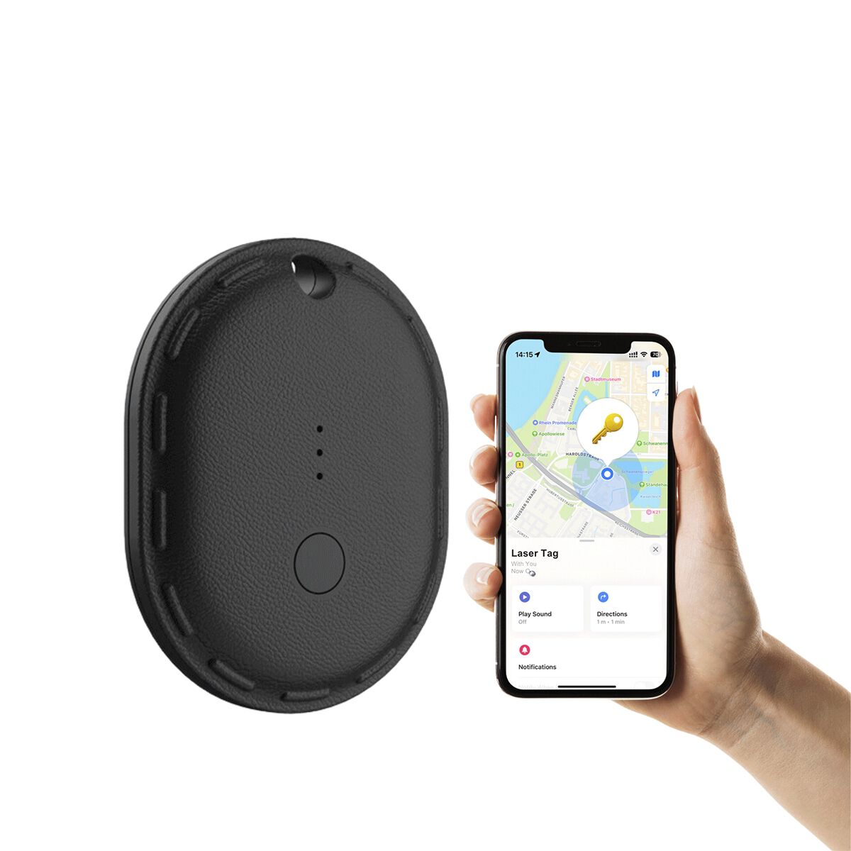 LASER Mini Smart Tag Black with Apple Find My - TG-T135BK-627, , scaau_hi-res