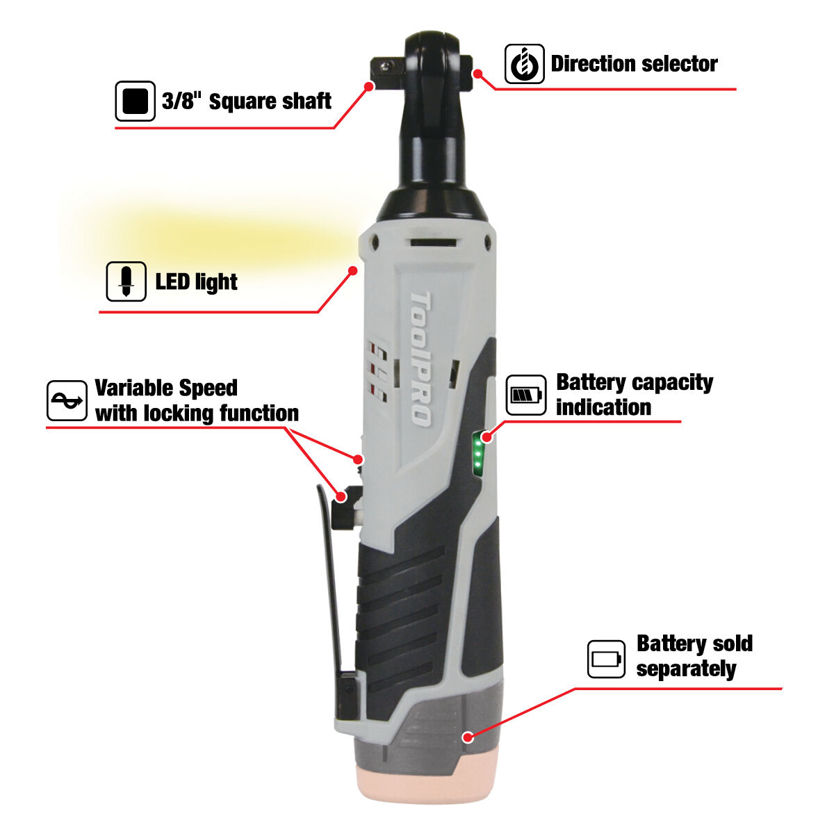 ToolPRO 12V 3/8" Ratchet Wrench Skin, , scaau_hi-res