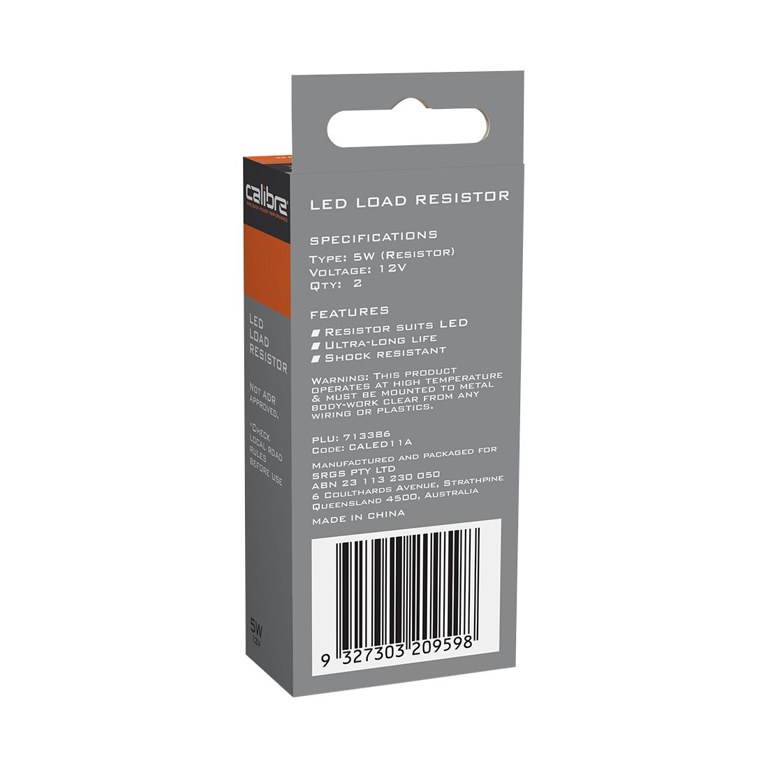 Calibre LED Load Resistor 12V, 5W, CALED11A (2pc), , scaau_hi-res