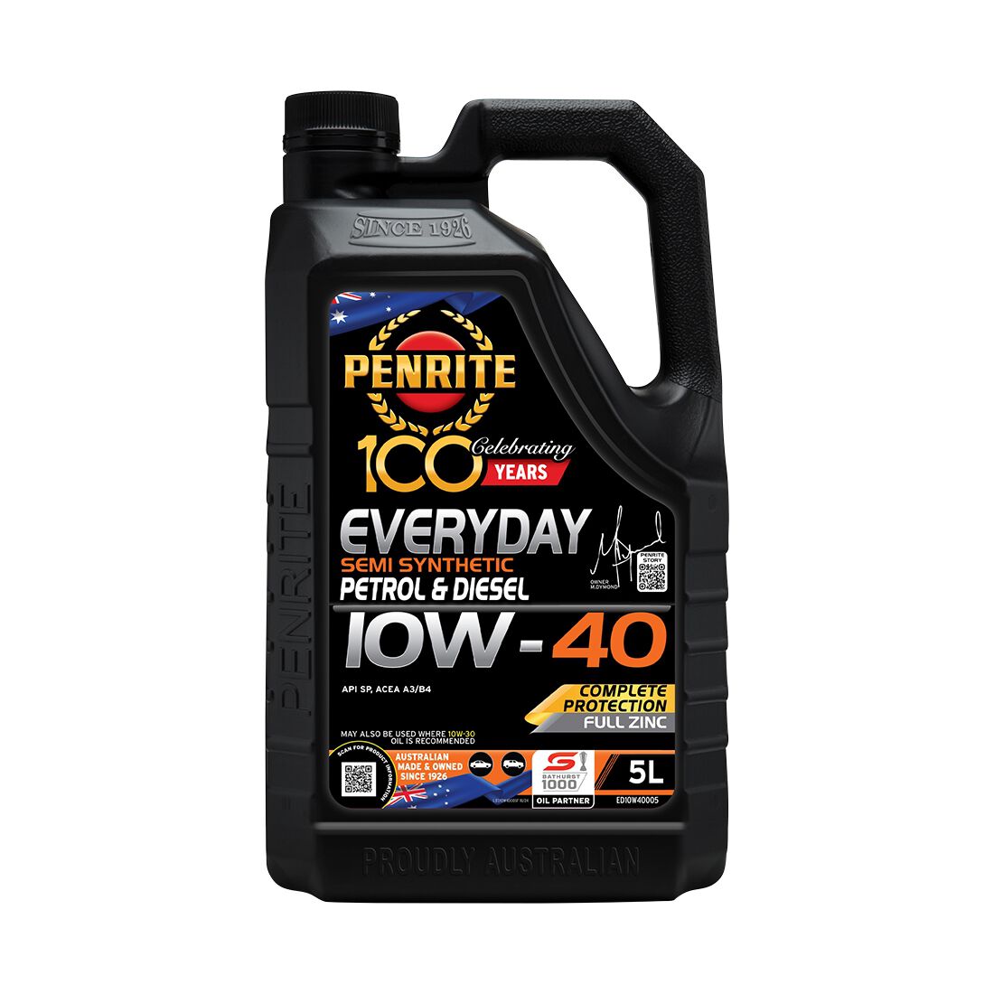 Penrite Semi Synthetic Engine Oil - 10W-40 5 Litre, , scaau_hi-res