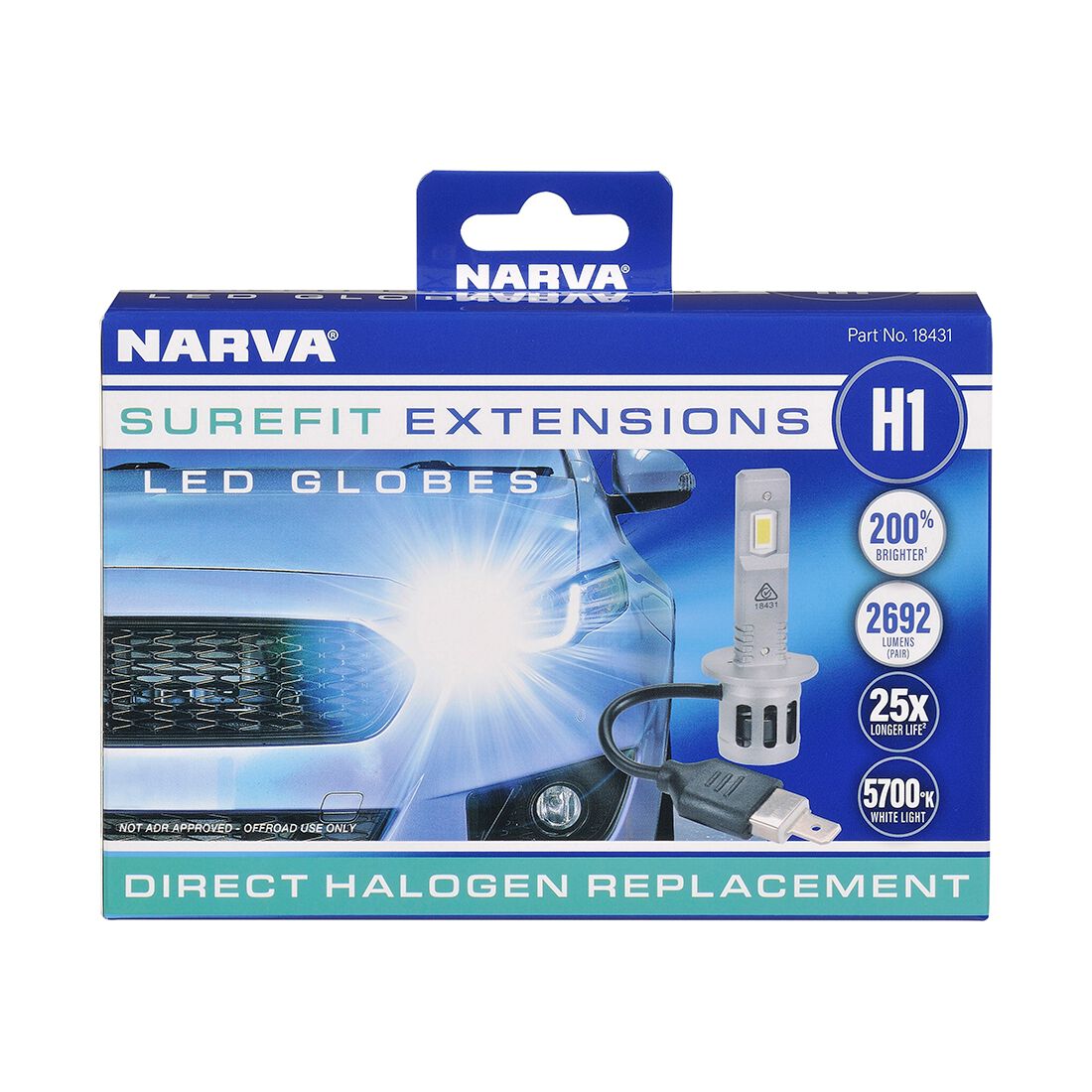 Narva Surefit LED Headlight Globes H1, , scaau_hi-res