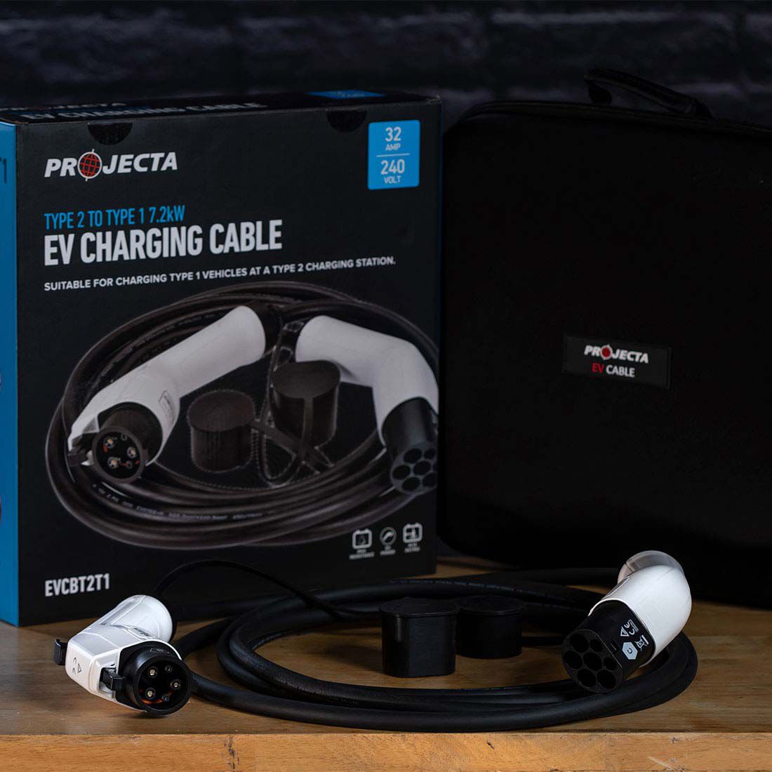 Projecta Electric Vehicle Charging Cable 1-Phase Type 2 Inlet To Type 1 Outlet, , scaau_hi-res