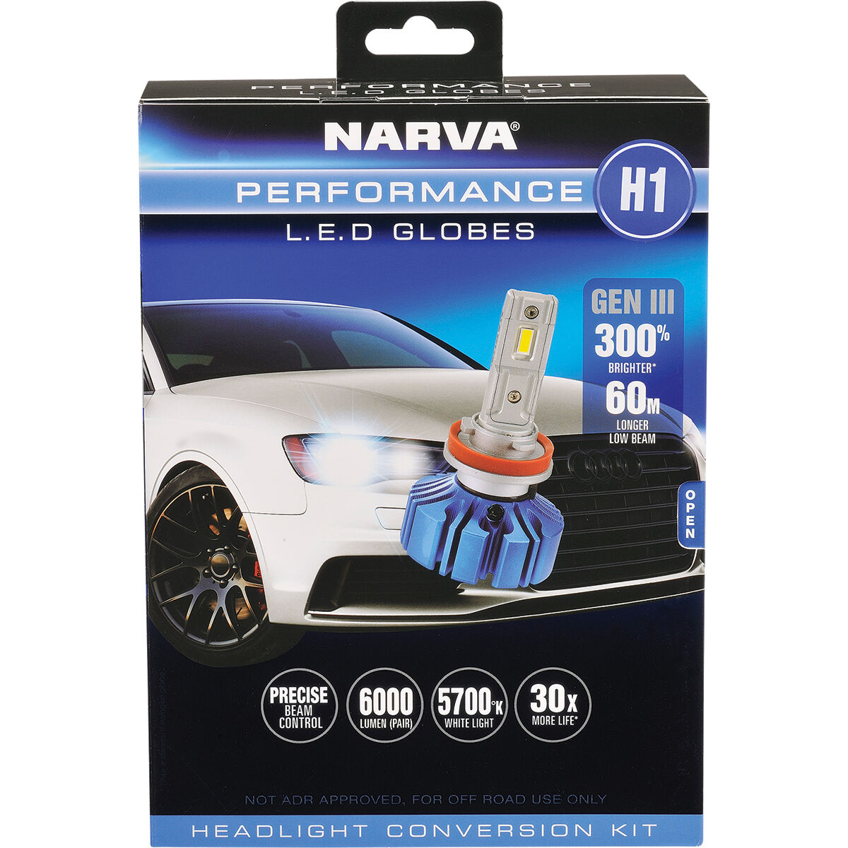 Narva Gen III LED Headlight Kit - H1, 12/24V, 18441, , scaau_hi-res