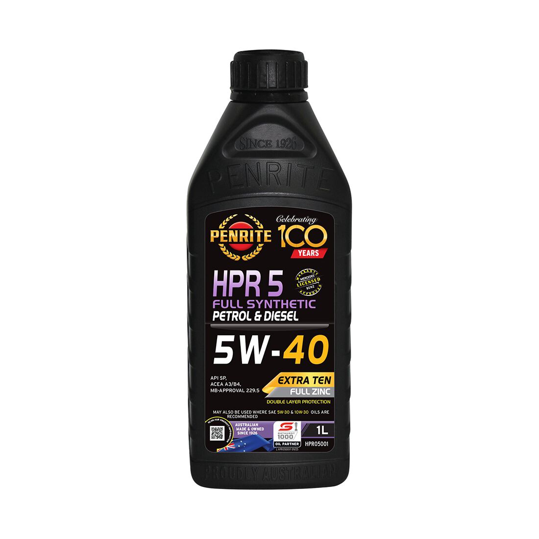 Penrite HPR 5 Engine Oil 5W-40 1 Litre, , scaau_hi-res