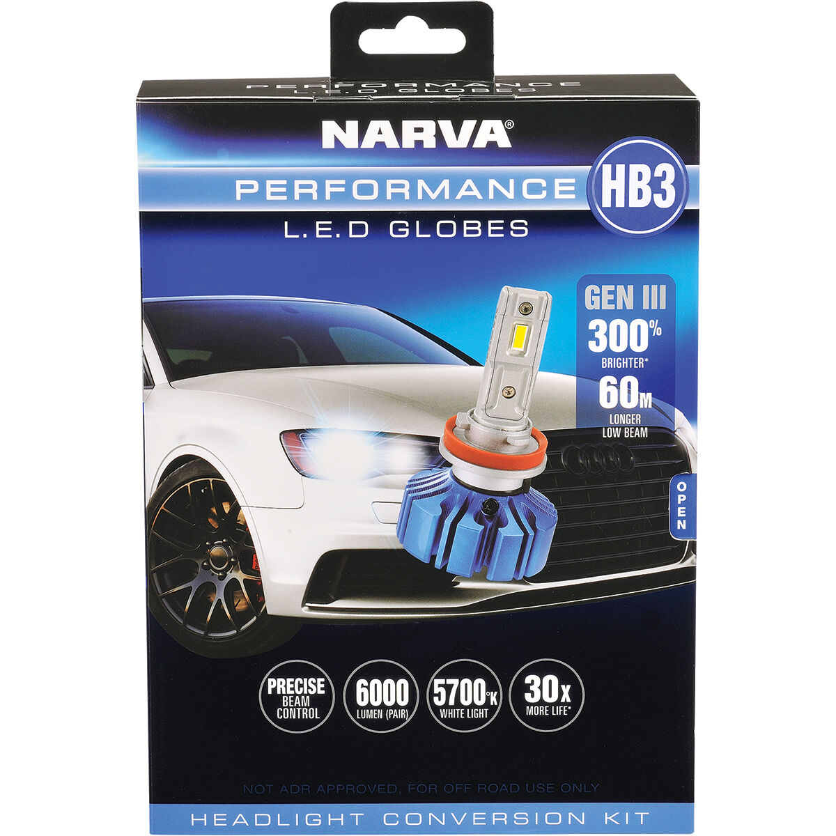Narva Gen III LED Headlight Kit - HB3, 12/24V, 18445, , scaau_hi-res