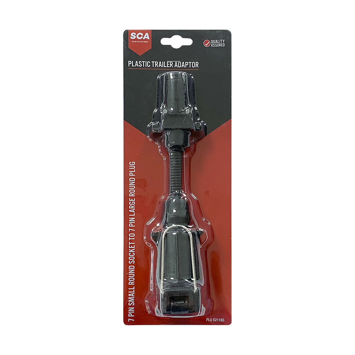 SCA Trailer Adaptor 7 Pin Small Round Socket To 7 Pin Large Round Plug, , scaau_hi-res